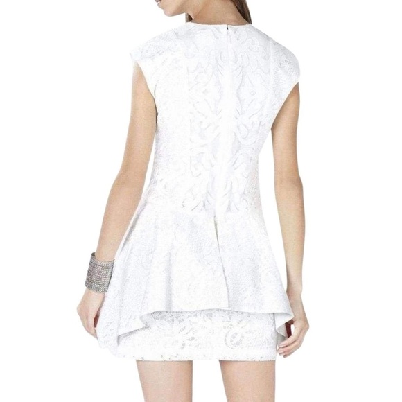 BCBGMAXAZRIA ISABEL DRAPED SIDE PEPLUM DRESS - Picture 6 of 12